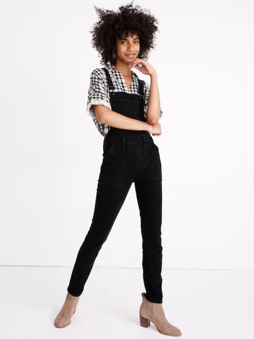 Madewell Black Jumpsuit Skinny Overalls in Lunar Wash Size Small